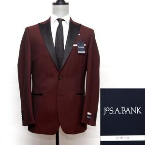 NWT Slim Fit Dinner Jacket Blazer Size 44R Burgundy & Black 2-Button